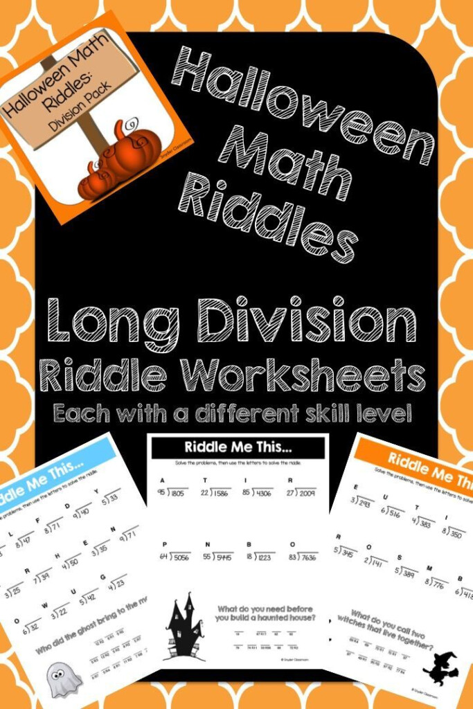 Halloween Long Division Math Riddles Math Math Division Halloween Math