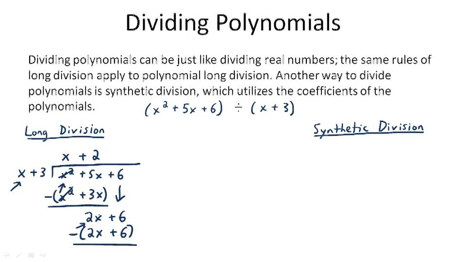 How To Find The Remainder In Polynomial Long Division