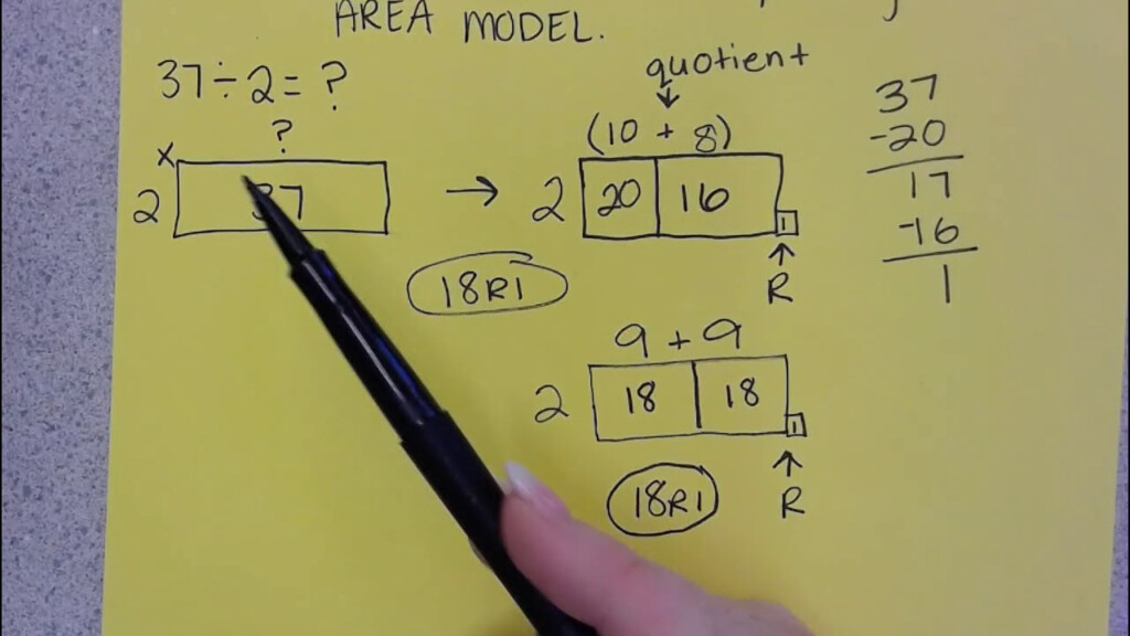 Lesson 21 Area Model Division With Remainders YouTube