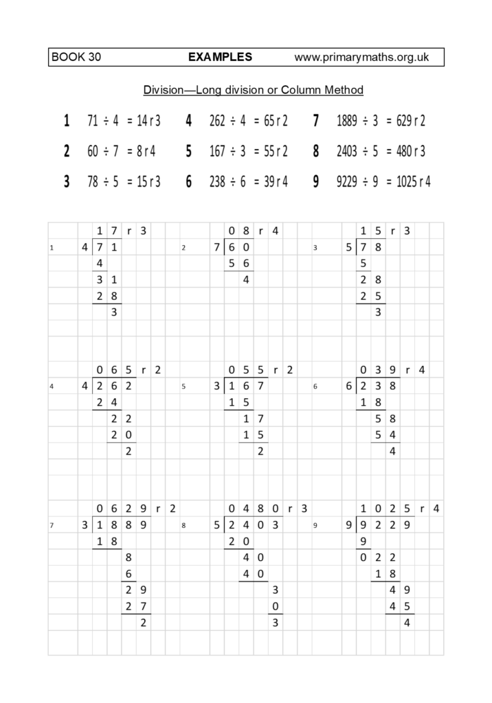 Long Division 2 3 And 4 Digits Numbers Divide By A Single Digit Number 