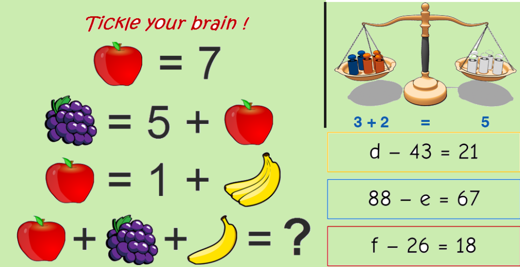 Math Algebraic Expressions And Equations 4th Grade Olympiad Worksheets