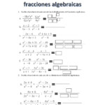 Multiplicaci n Y Divisi n De Fracciones Algebraicas Worksheet