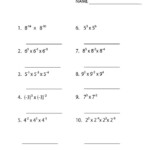 Multiplication Exponents Algebra 1 Worksheet Printable Algebra 2