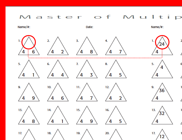 Multiplication Triangle Tests
