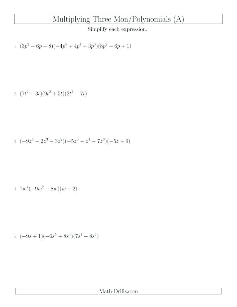 Multiplying And Dividing Rational Expressions Worksheet Answer Key