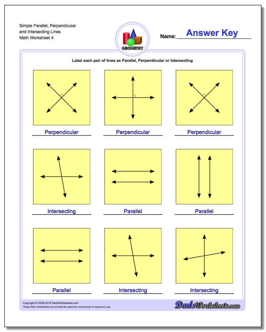 Parallel Perpendicular Intersecting Parallel Perpendicular Intersecting