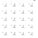 Practice Worksheet With Single Digit Multiplication 20 P