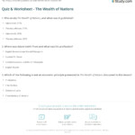Quiz Worksheet The Wealth Of Nations Study