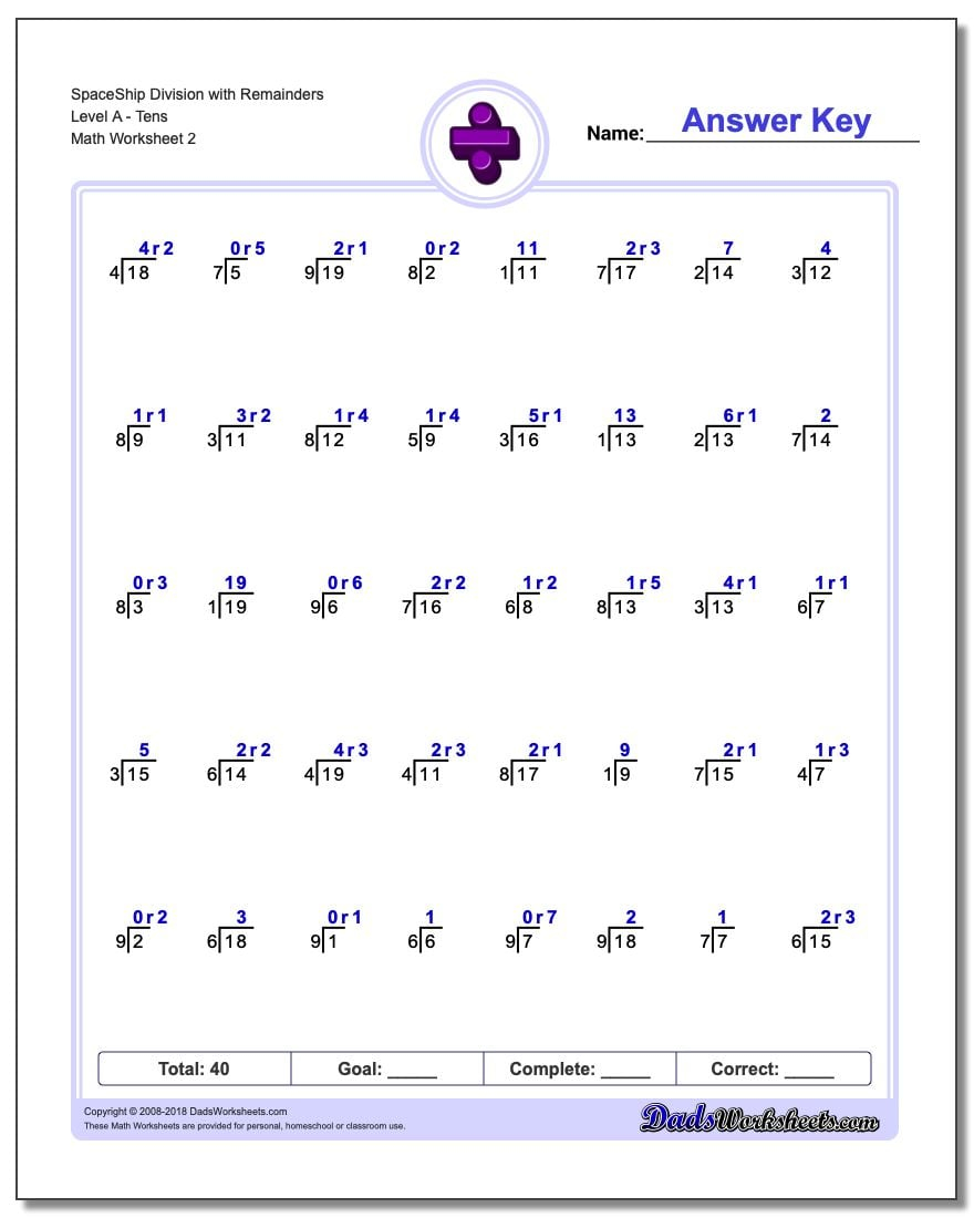 SpaceshipMath Division All With Remainders