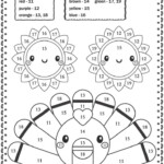 Thanksgiving Math Color By Code Worksheets Thanksgiving Math