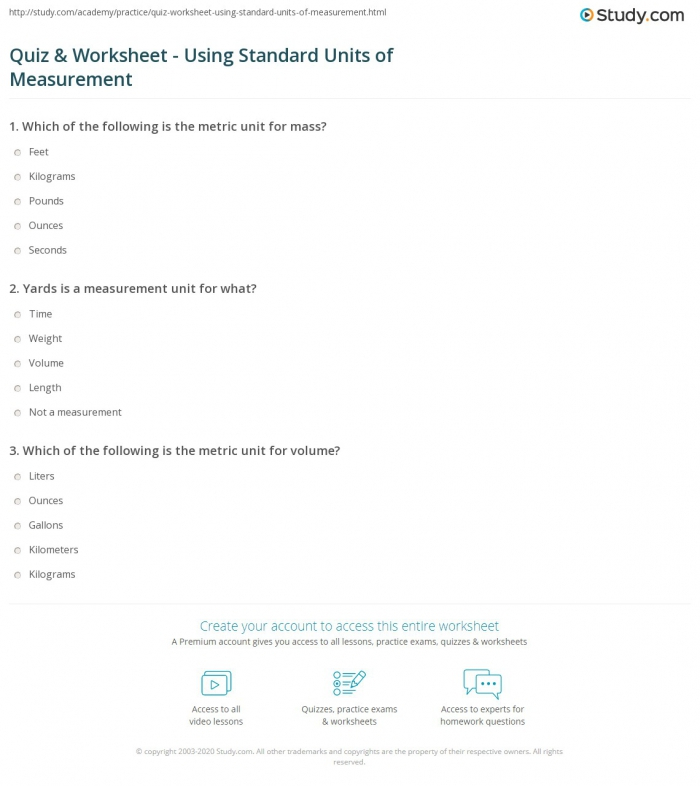 Units Of Measurement Practice Test Worksheets 99Worksheets