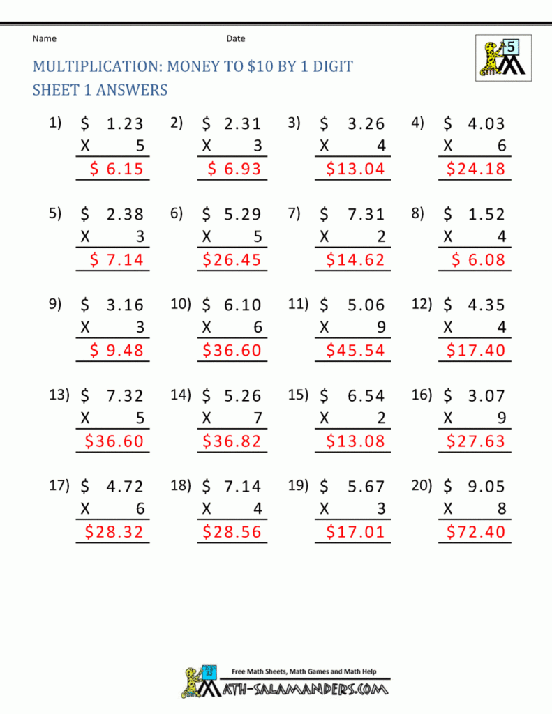 Worksheet Division Worksheets 5Th Grade Th Grade Math Db excel