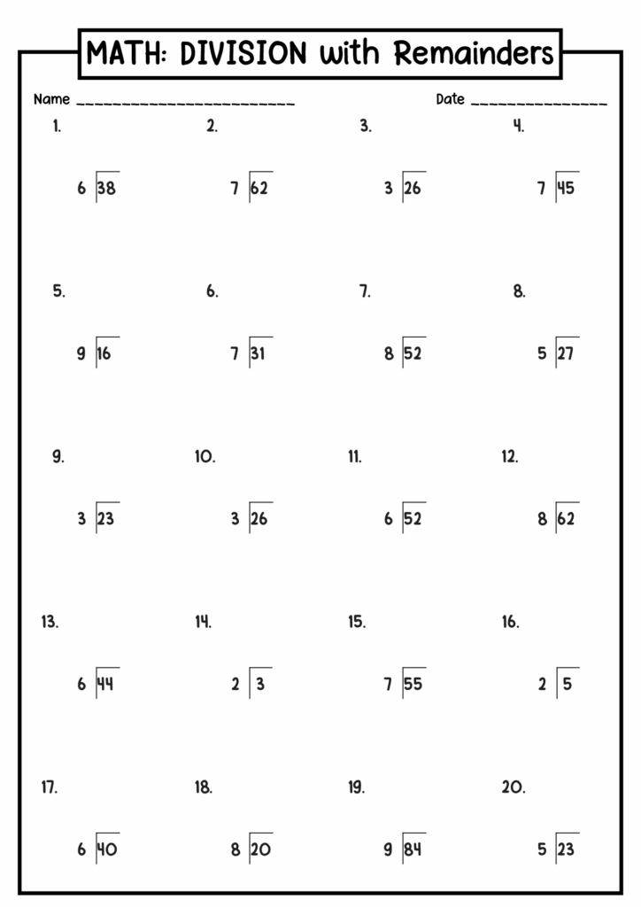 12 Best Images Of Long Division With Remainders Worksheets 12 Best 