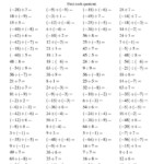 Adding Subtracting Multiplying And Dividing Integers Worksheet Pdf With