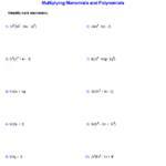 Algebra 1 Worksheets Monomials And Polynomials Worksheets Algebra