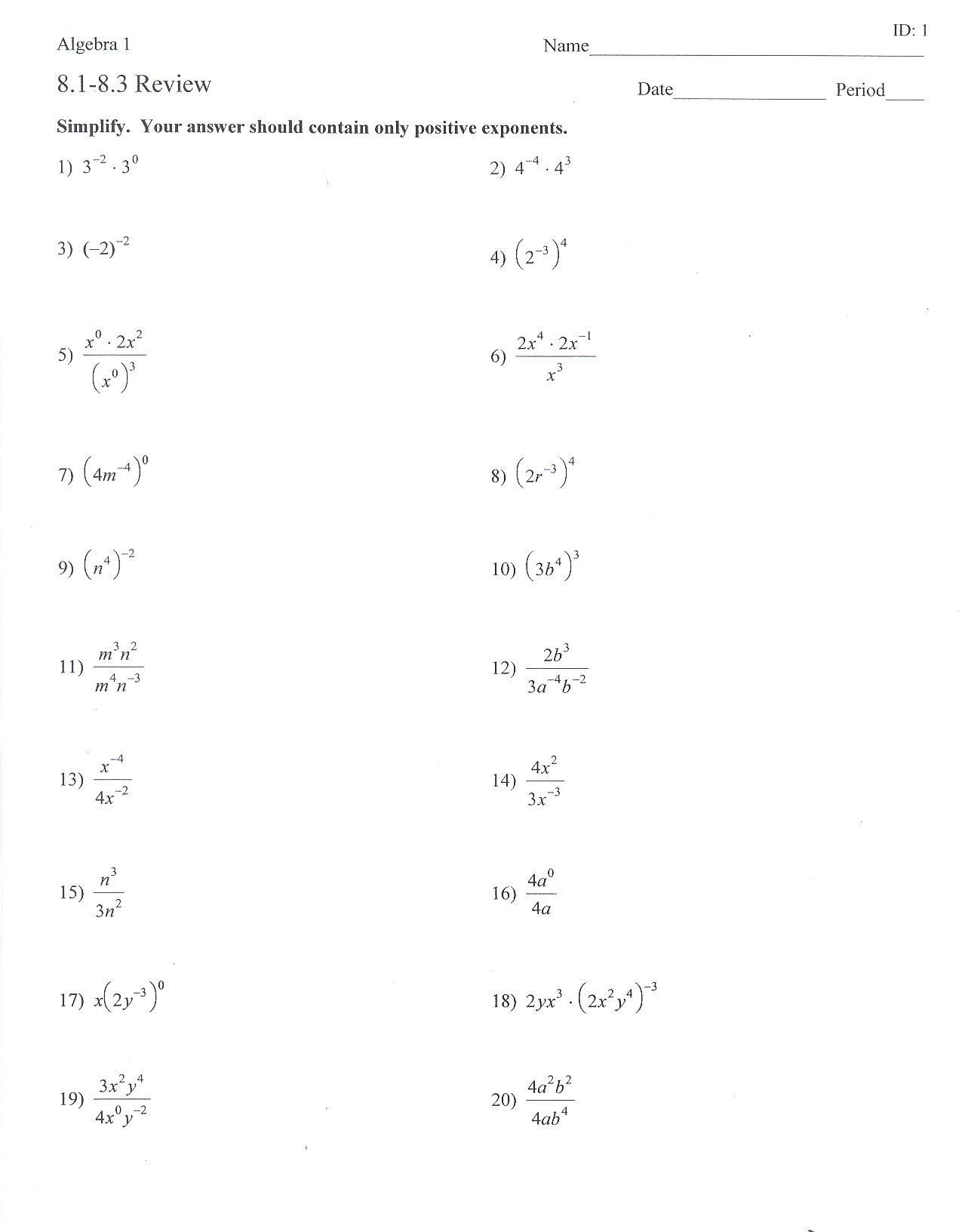 Basic Exponents Worksheets Pdf In 2020 Exponent Worksheets Math Basic Exponents Worksheets Pdf In 2020 Exponent Worksheets Math