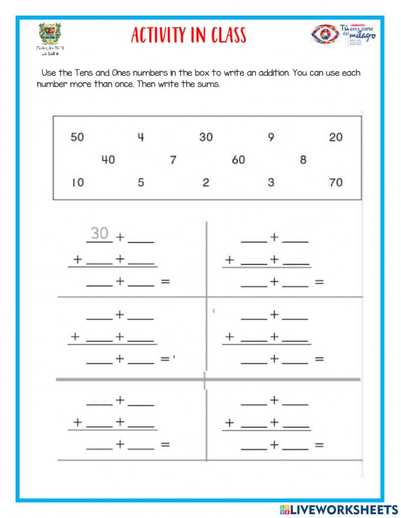 Break Apart Addends To Add Worksheet