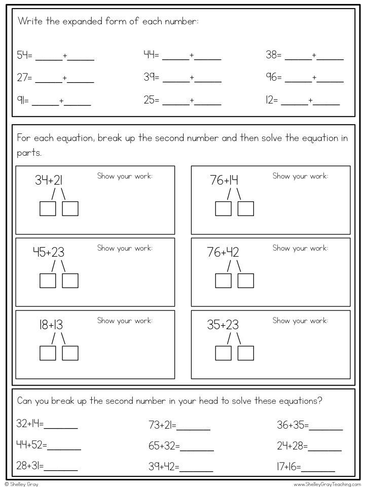 Break Apart Division Worksheets Worksheet Addition