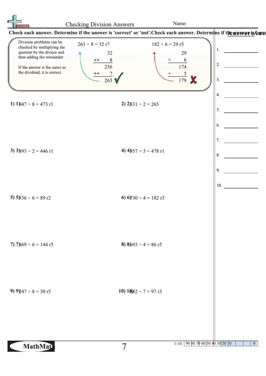 Checking Division Answers Math Worksheet With Answer Key Printable Pdf Checking Division Answers Math Worksheet With Answer Key Printable Pdf