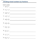 Dividing Fractions Worksheet