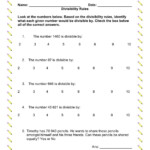 Divisibility Rules Worksheet Pdf