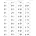 Division Facts To 100 No Zeros A