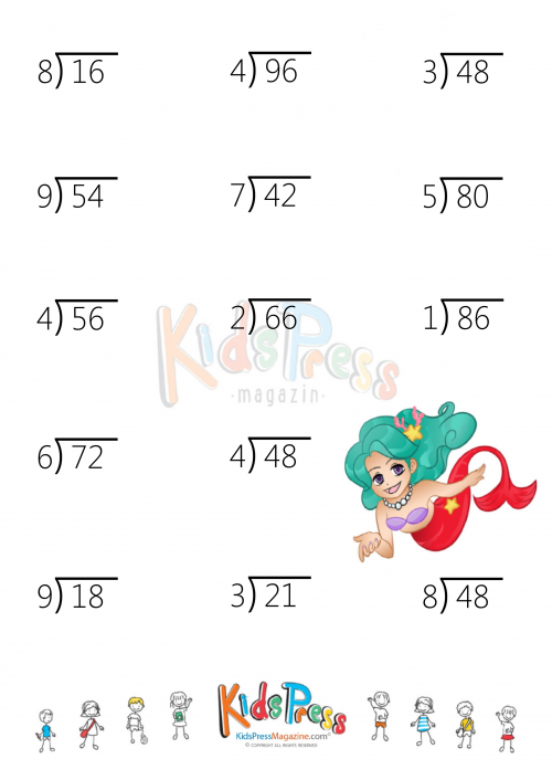 Division Problems With 2 Digit Dividends 2nd Sheet 