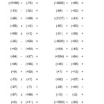 General Adding Negative Numbers Worksheet