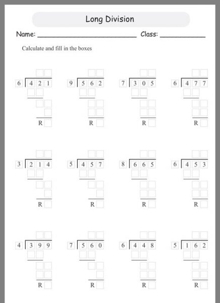 Long Division 2 Digits By 1 Digit With Remainders 8 Worksheets Long Long Division 2 Digits By 1 Digit With Remainders 8 Worksheets Long