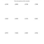 Long Division One Digit Divisor And A Four Digit Dividend With A