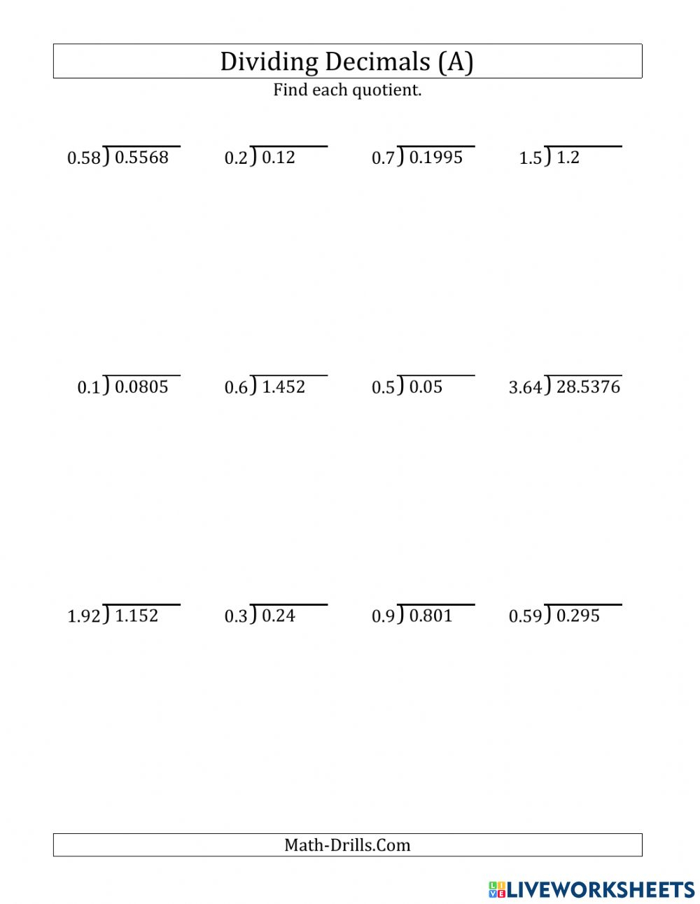 Long Division Worksheets Pdf WorkSheets For Kids
