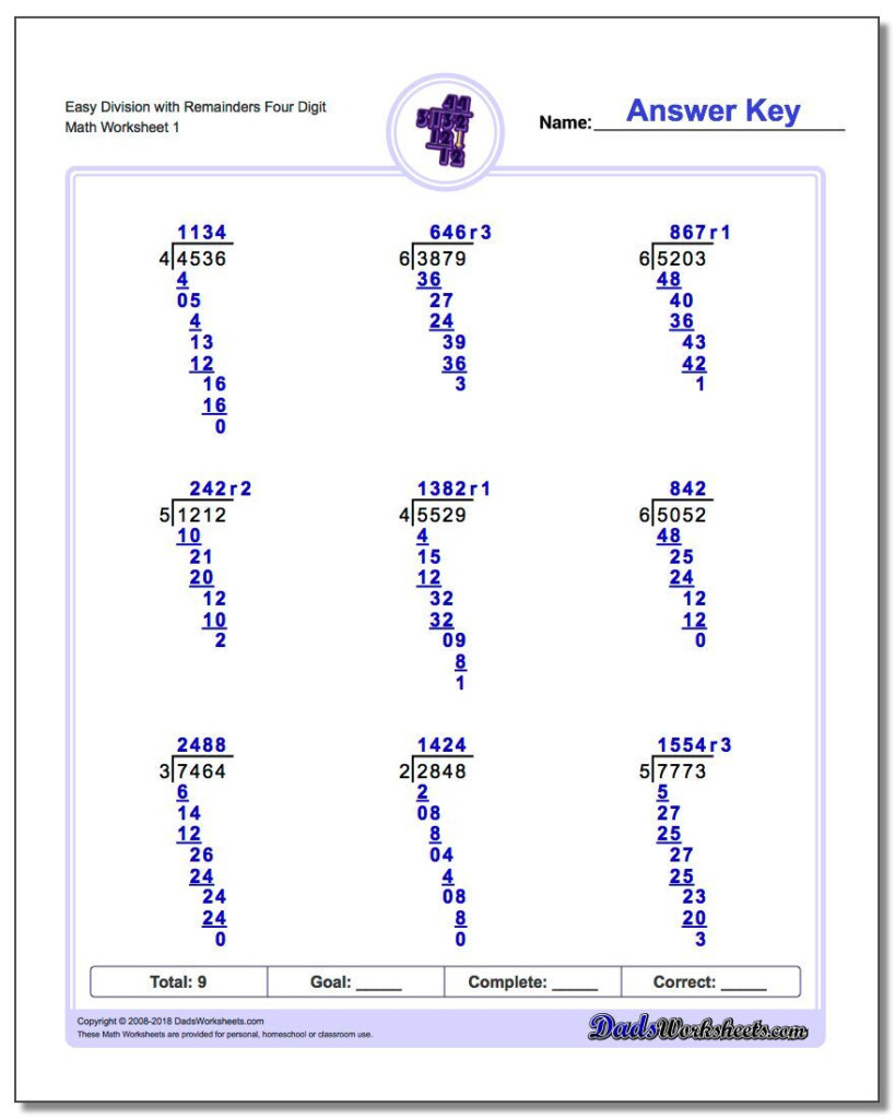 Math Aids Division Worksheets Answer Key Solve The Equation 