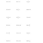 Mulitpying And Dividing One Step Equations Worksheet