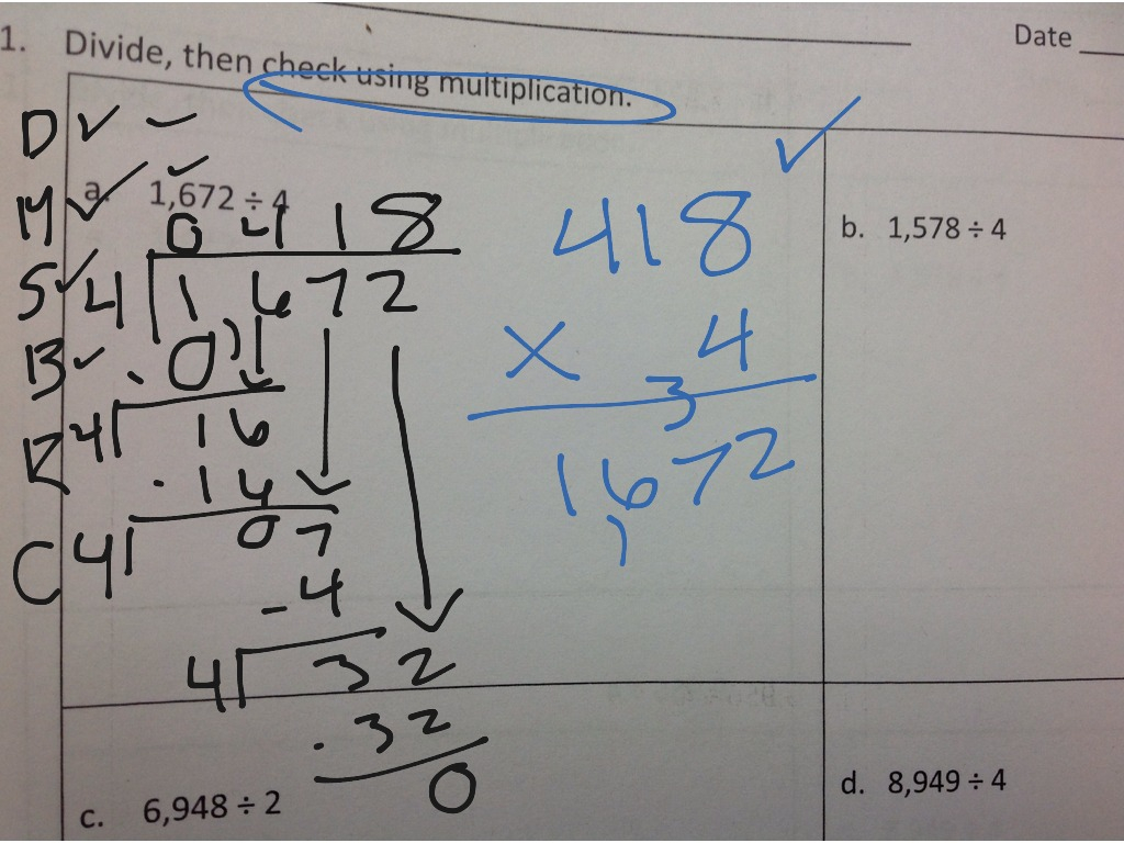 Multi digit Long Division Math Elementary Math Math 4th Grade Long 