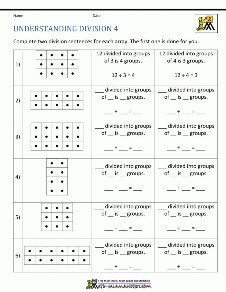 Multiplication And Division Arrays Worksheets Step By Step Worksheet
