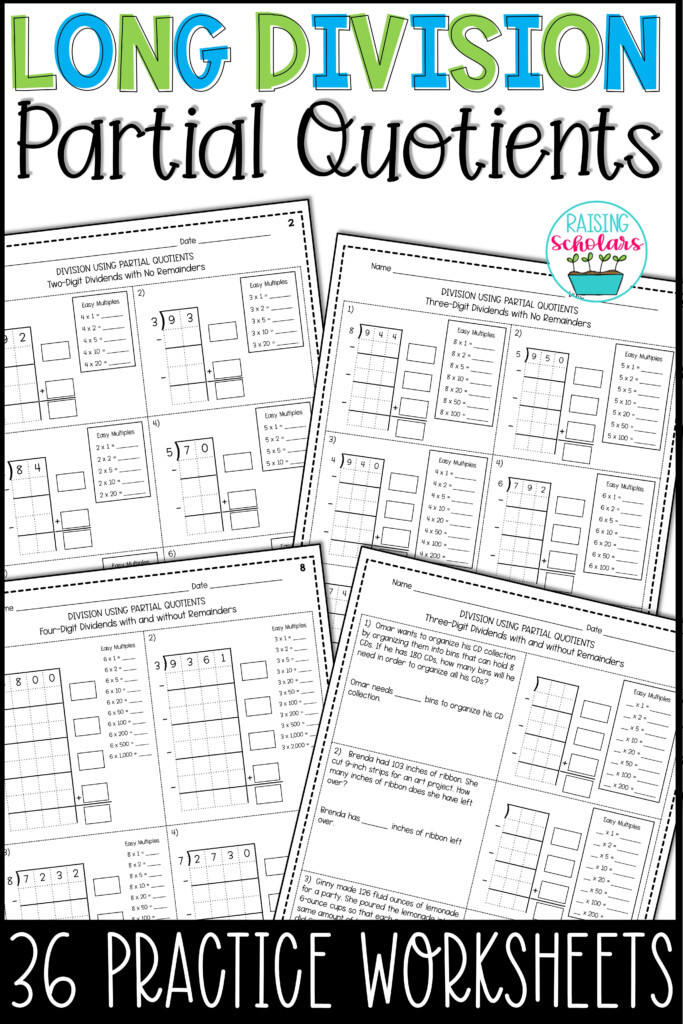  Partial Quotient Division Worksheets Free Download Qstion co