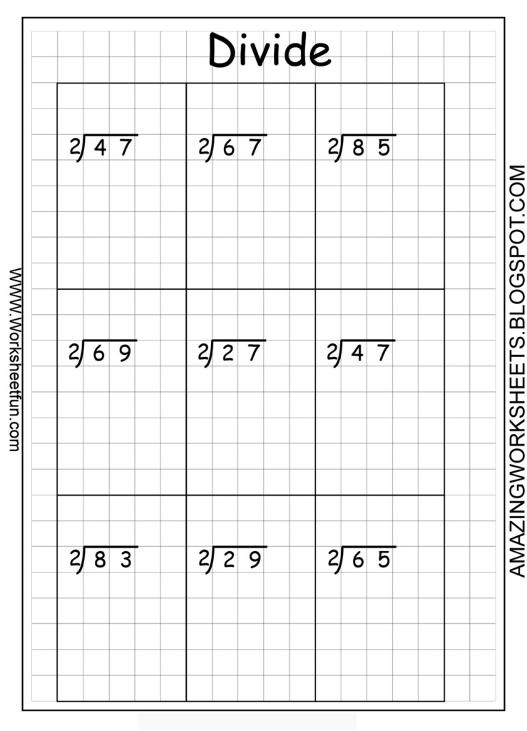 Printable Long Division Questions On Graph Paper Mate Pinterest 