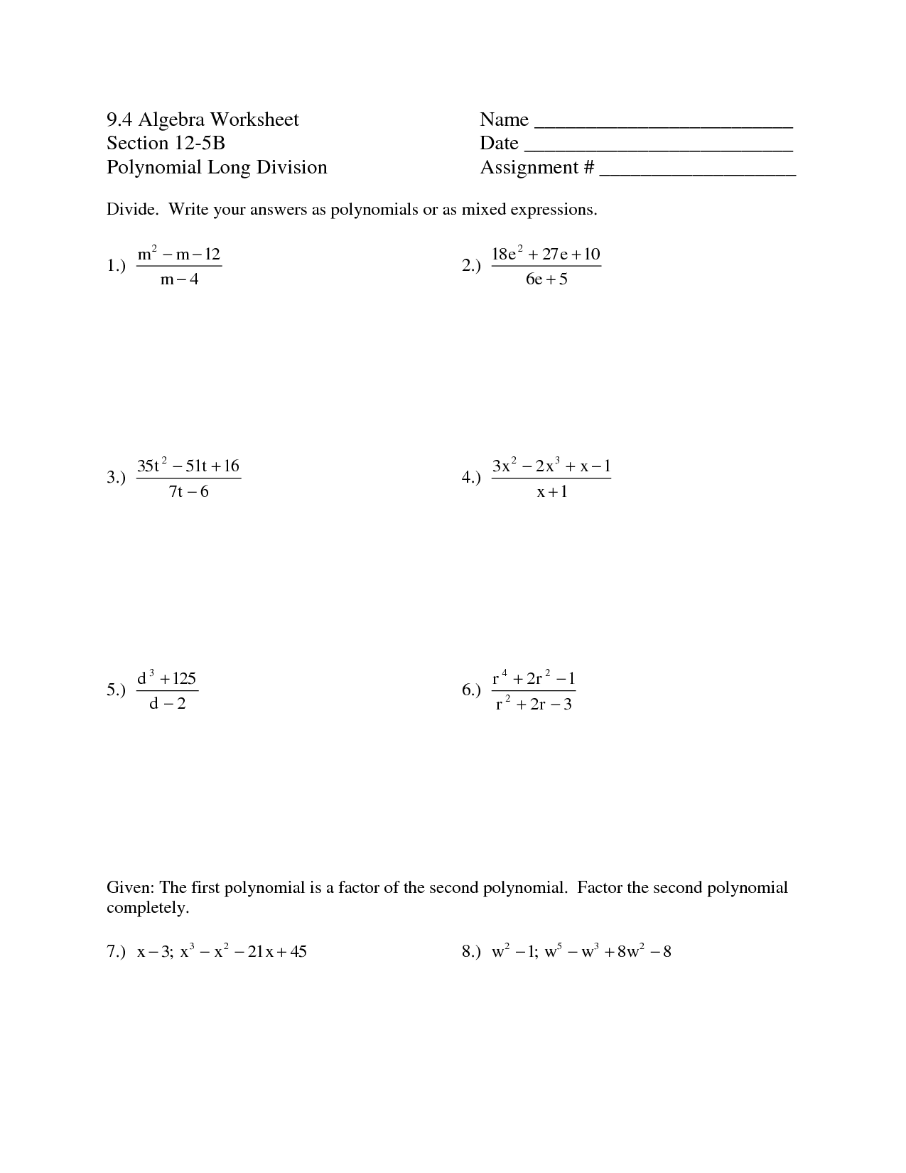 17 Fun Polynomial Worksheets Worksheeto 17 Fun Polynomial Worksheets Worksheeto