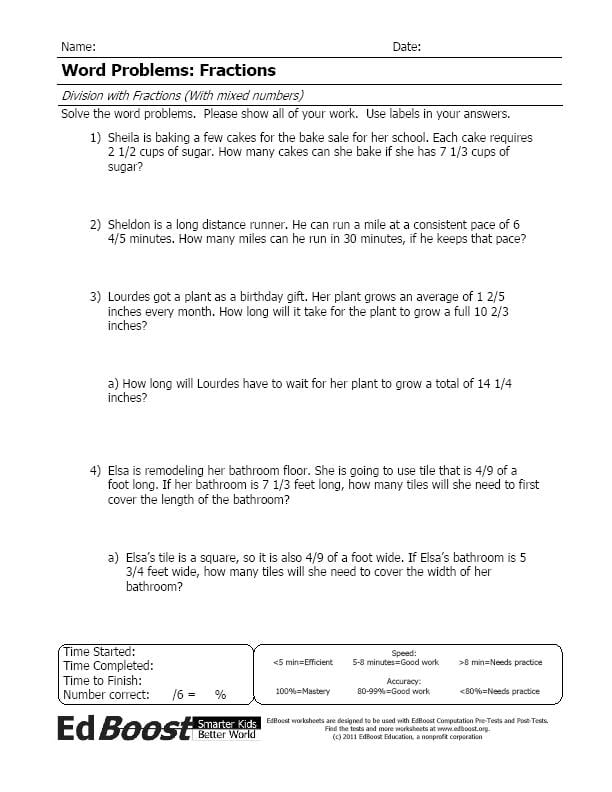 Add Subtract Multiply Or Divide Two Fractions Word Problems Sixth