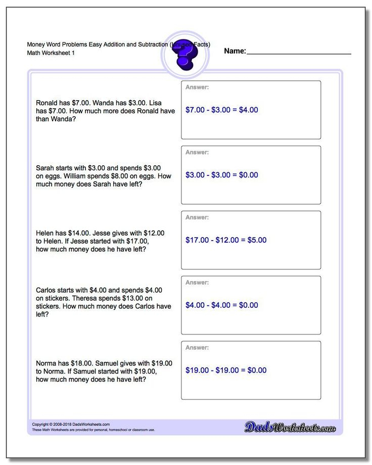 Addition Subtraction Multiplication Division Word Problems Worksheets 