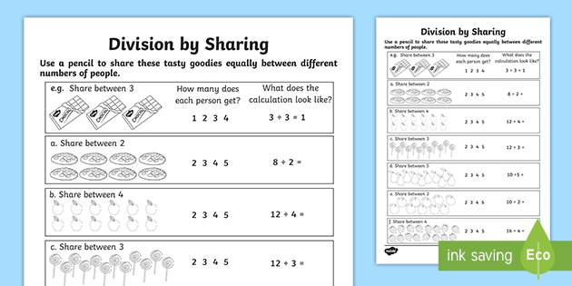 Division By Equal Sharing Word Problems KS1 Resources Division By Equal Sharing Word Problems KS1 Resources