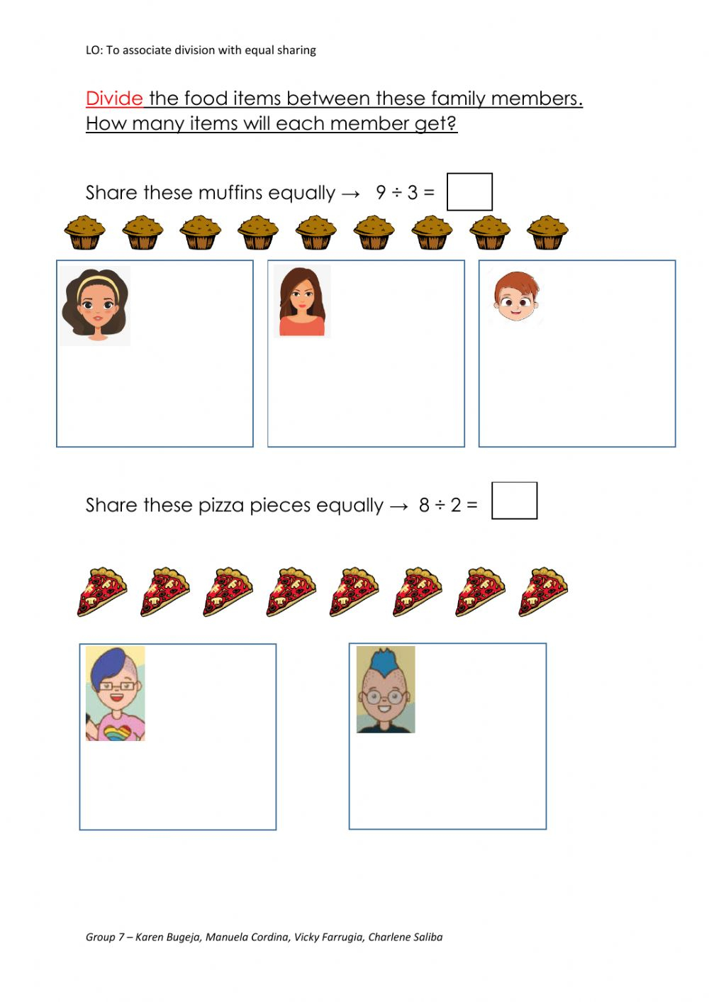 Division By Sharing Worksheet Division By Sharing Worksheet