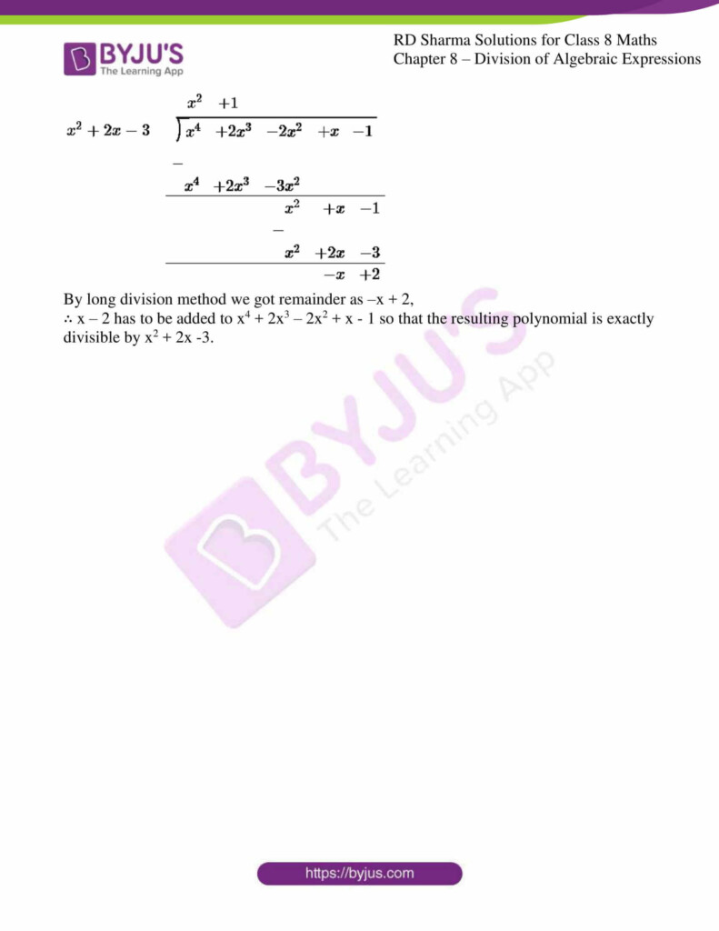Division Of Polynomials Worksheet Doc Divisonworksheets