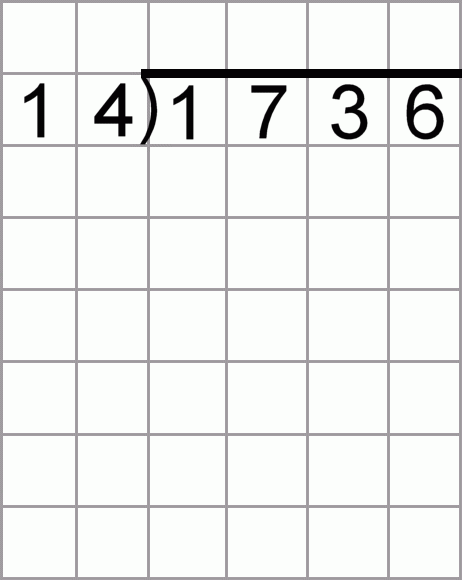 Division Using Grids Worksheets Graph Paper Division Method Long 