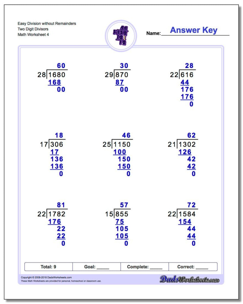 Division With Multi Digit Divisors