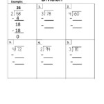 Division With No Regrouping Worksheet For 3rd 4th Grade Division
