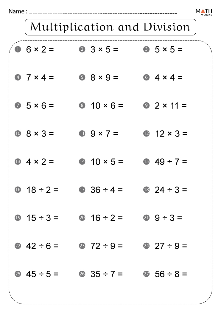 Division Worksheets Mixed Multiplication And Division Multiplying And Division Worksheets Mixed Multiplication And Division Multiplying And