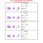 Fact Families Multiplication And Division Worksheet
