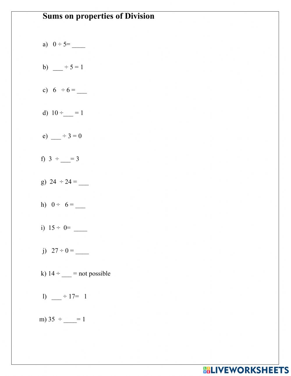 Ficha De Properties Of Division Ficha De Properties Of Division
