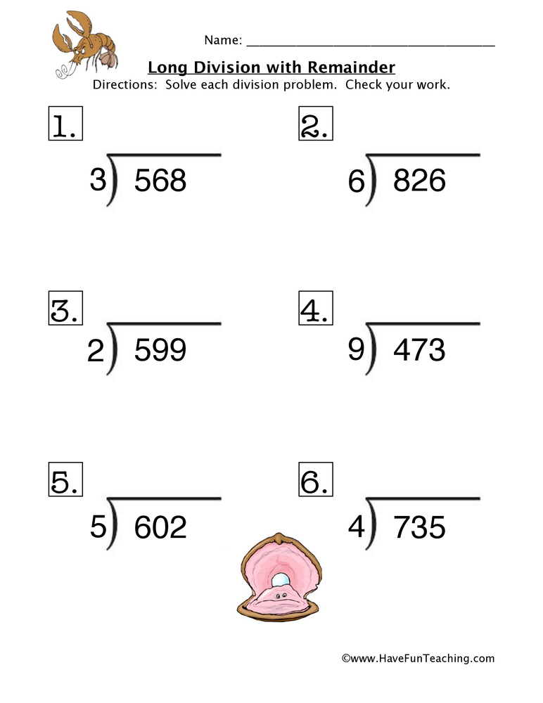 Fun And Engaging Math Long Division Remainder Worksheet 1 2 For Your Fun And Engaging Math Long Division Remainder Worksheet 1 2 For Your